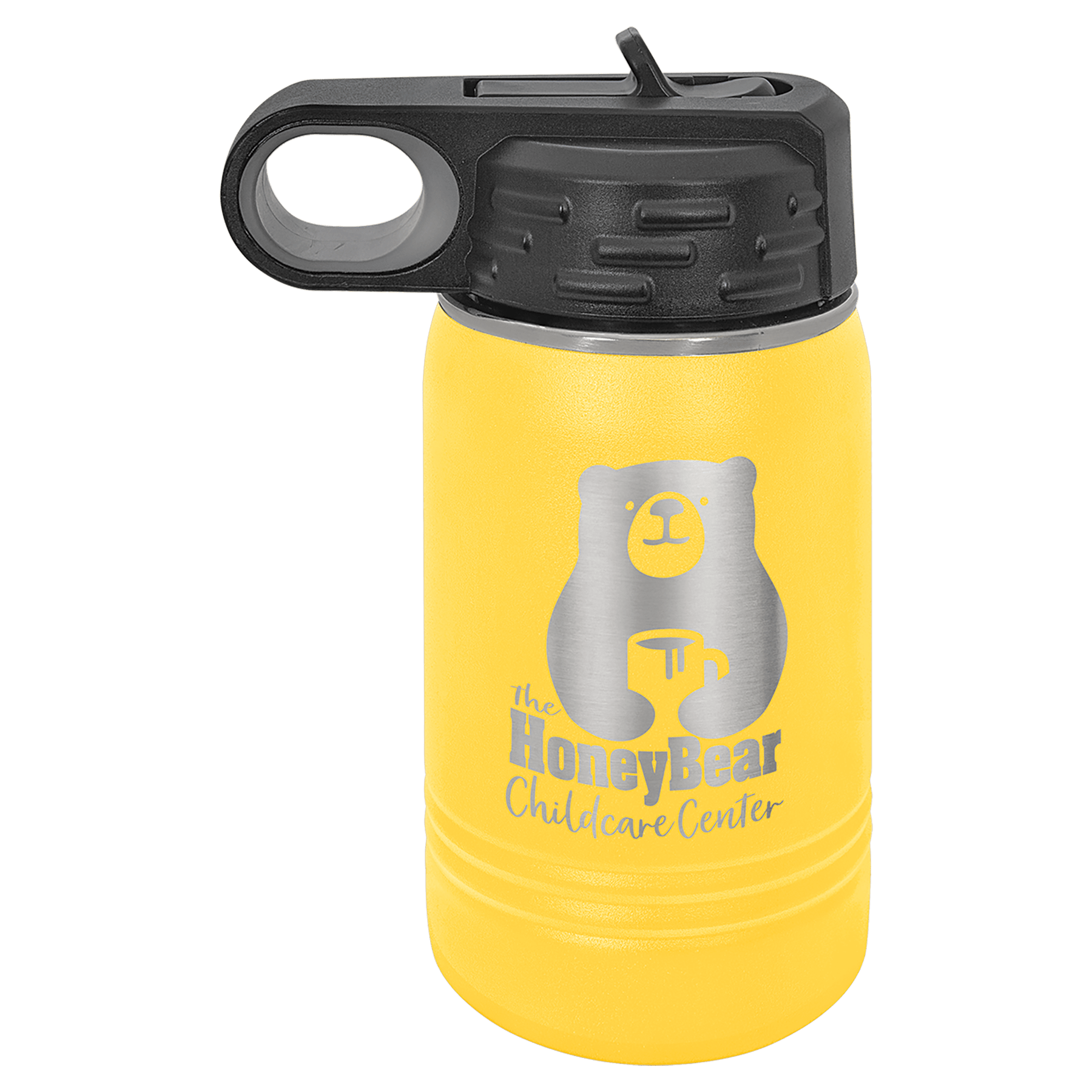 12 oz. Yellow Laser Engraved Polar Camel Water Bottles 2