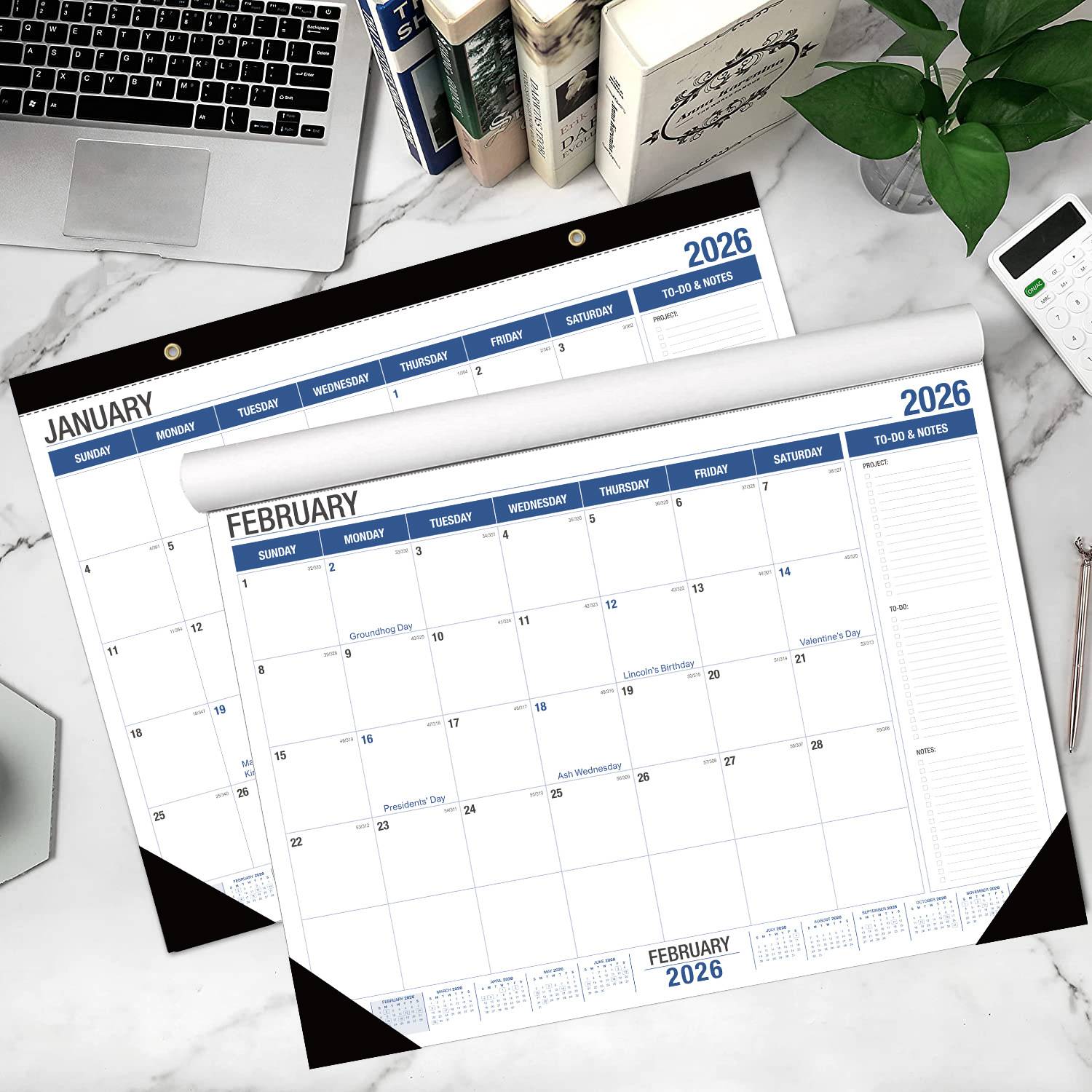 18-Month Desk Calendar Jan 2026-Jun 2027 2