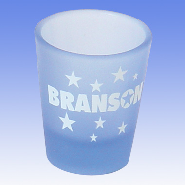2oz Shot Glass "Light Blue Frosted" 2