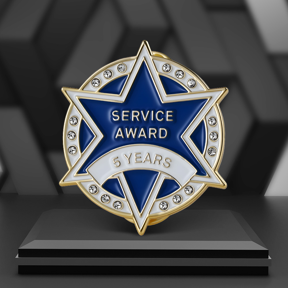 Year of Service Soft Enamel Lapel Pins 0.5"