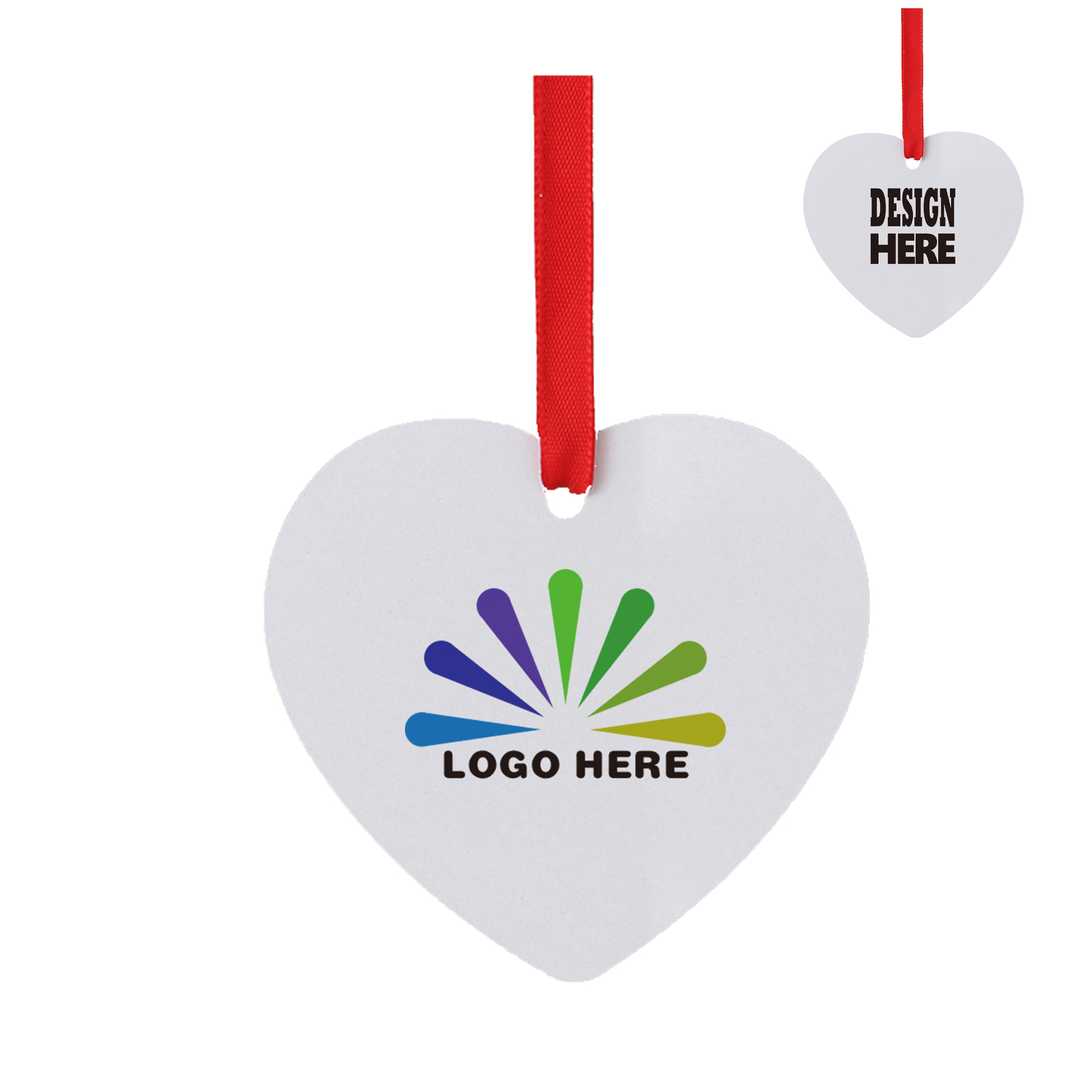 MOQ 50 Heart-Shaped Aluminum Christmas Hanging Ornament 2