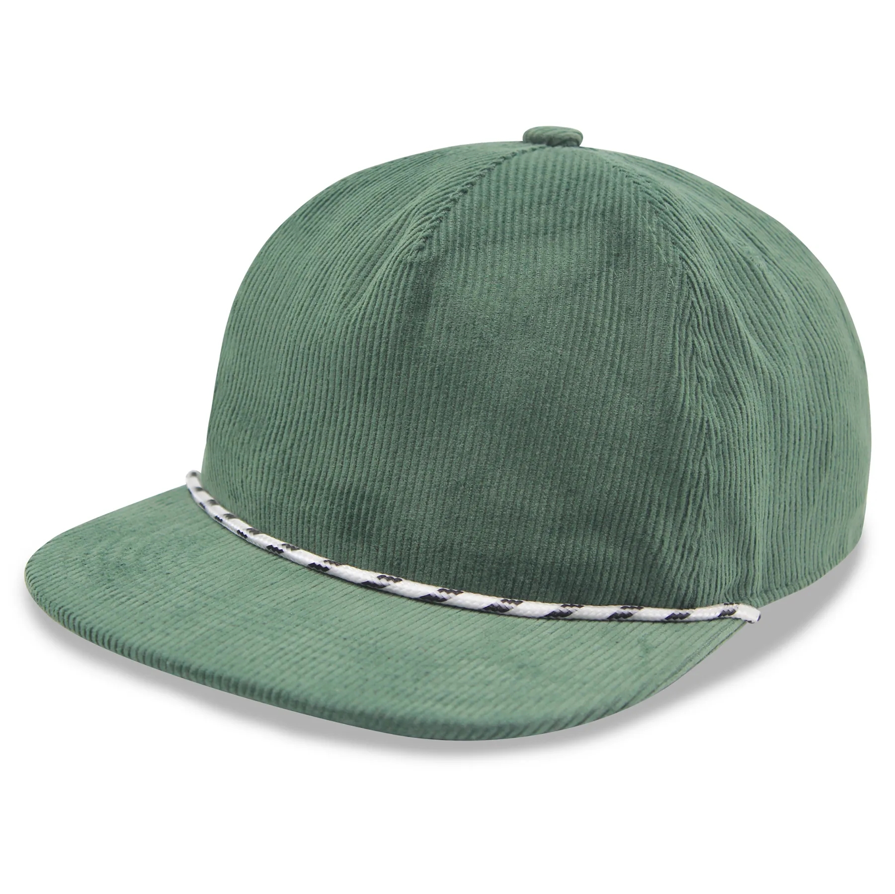 Corduroy Low Profile 5 Panel Unstructured Flat Bill Snapback