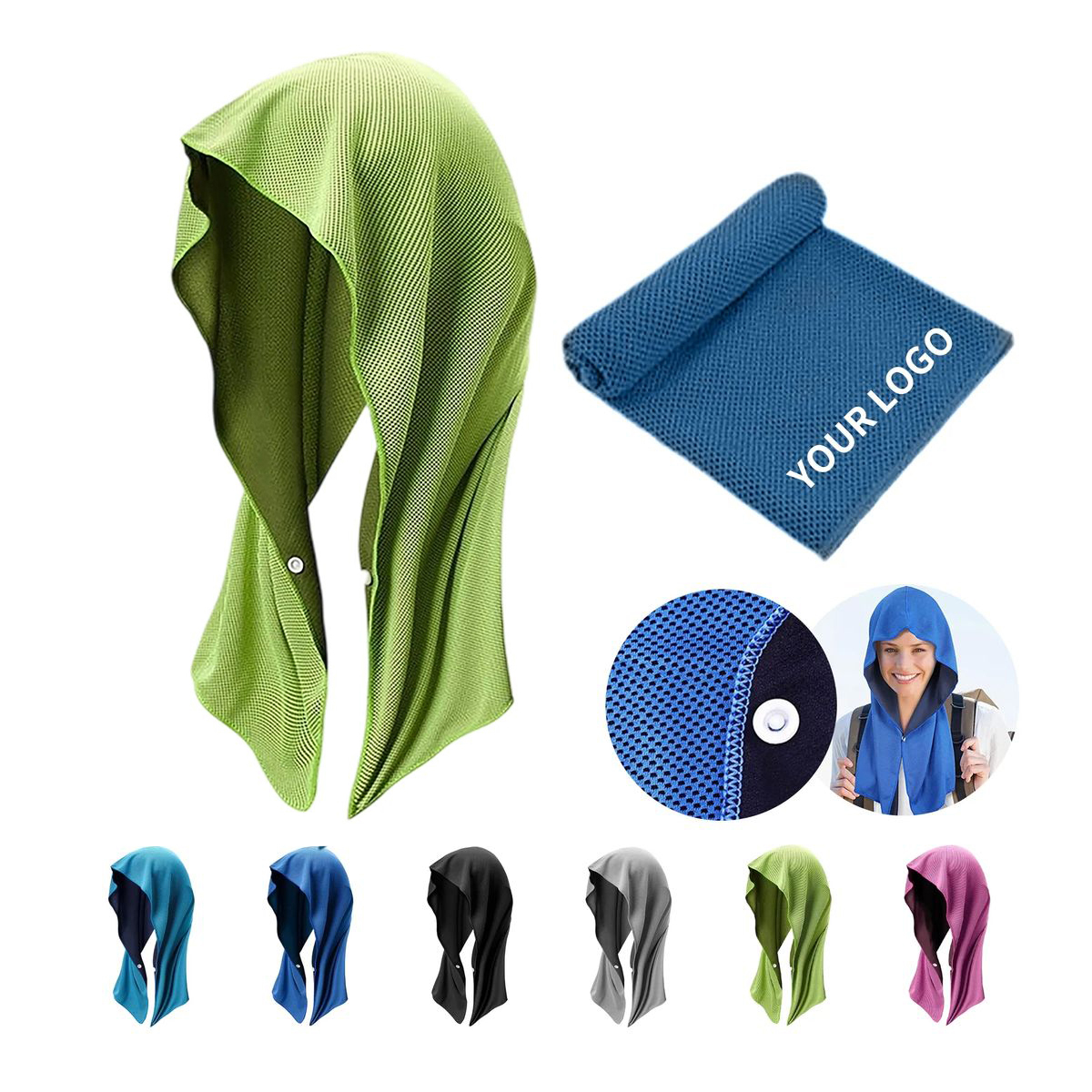 Quick Dry Cooling Towel with Button Closure 4