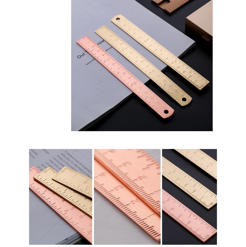 6 inches copper ruler, solid ruler bookmark 1