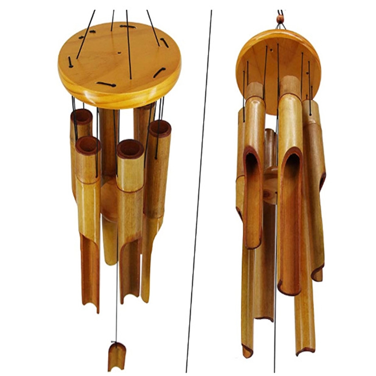 Bamboo Wind Chimes Music Windchimes Bell Tubes Plain Antique 3