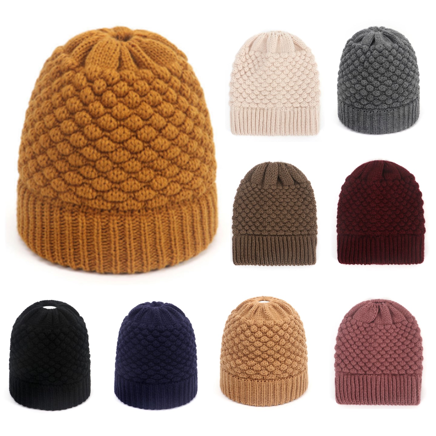 Knitted Ponytail Beanie 2