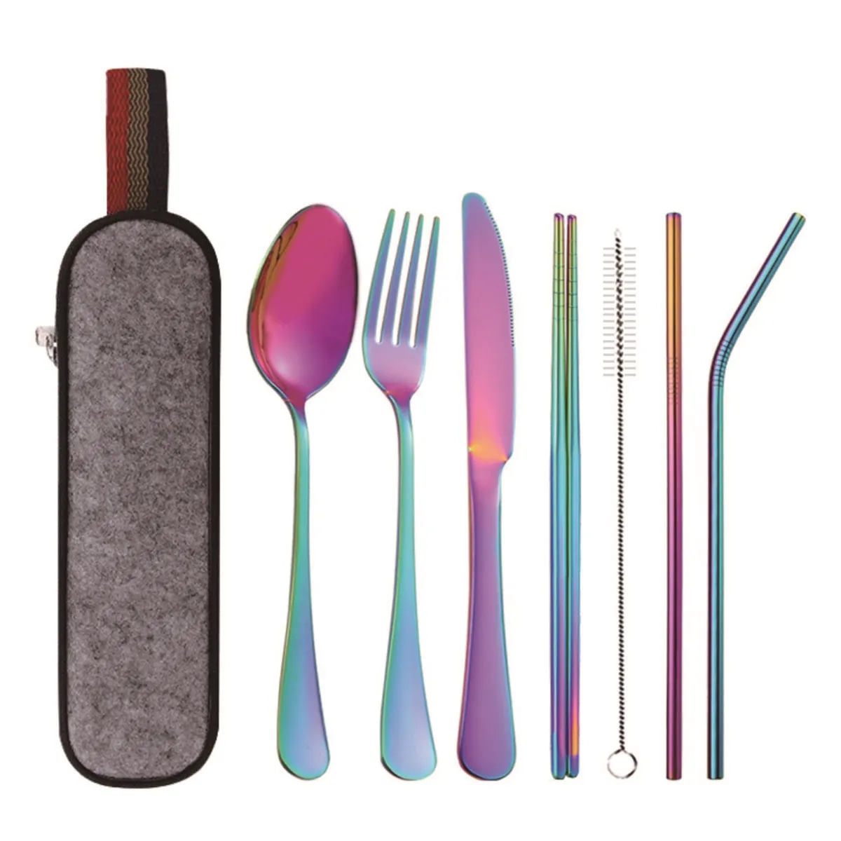 Portable Stainless Steel Reusable Cutlery Set with Case 8