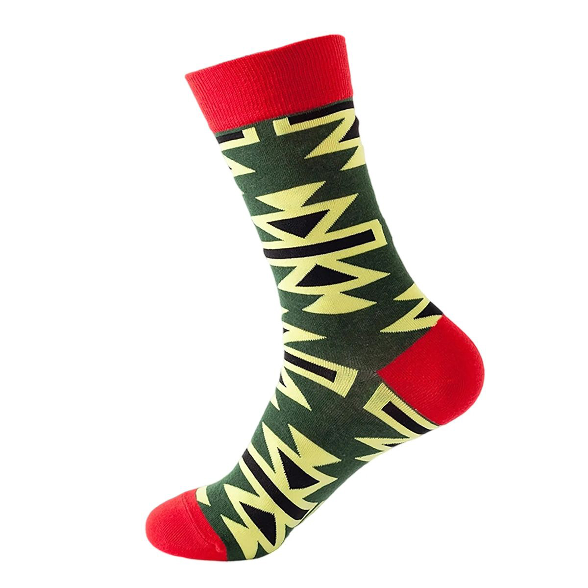 Cotton Crew Socks with Jacquard Pattern 95