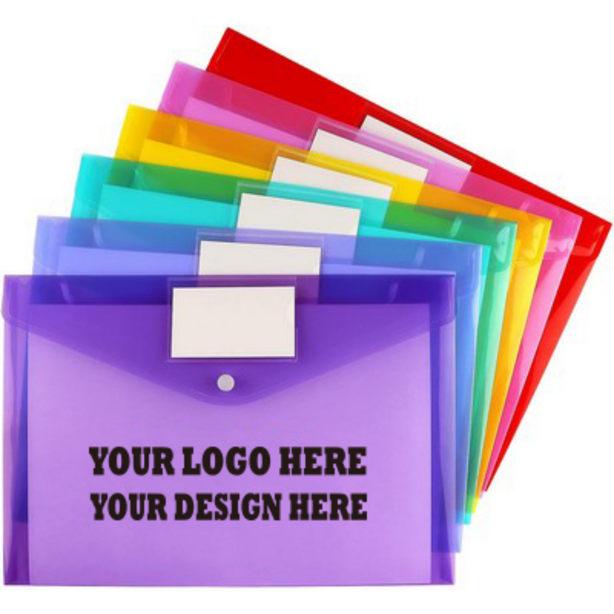 Transparent Snap-button File Folder With Label 2