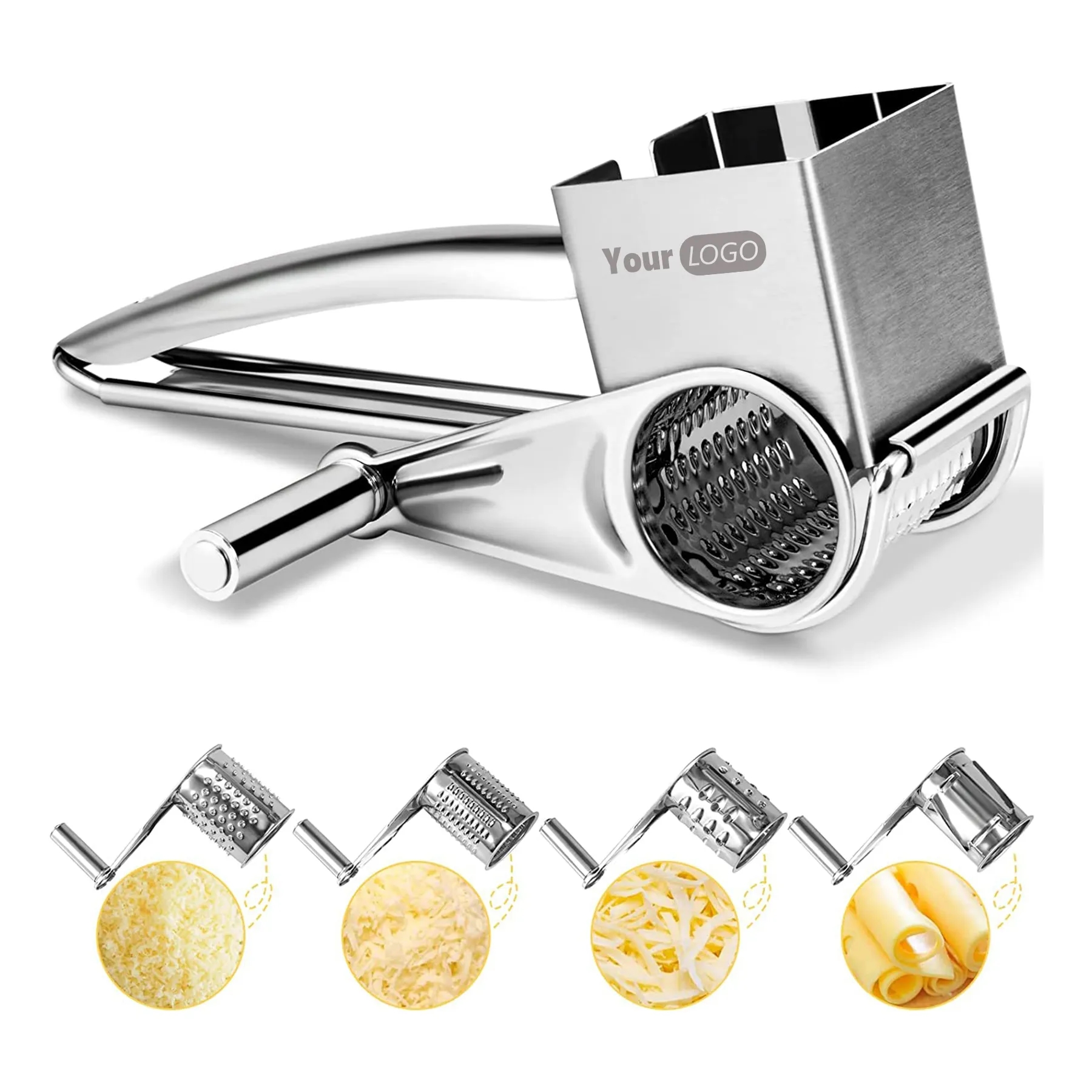 Vegetable Stainless Cheese Grater Shredder Cutter w/4 Blades 2
