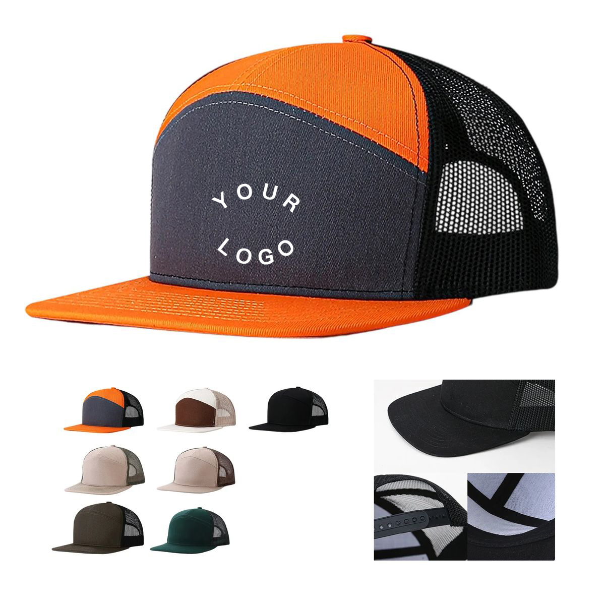 Breathable Mesh Snapback Cap for Outdoor Wear 6