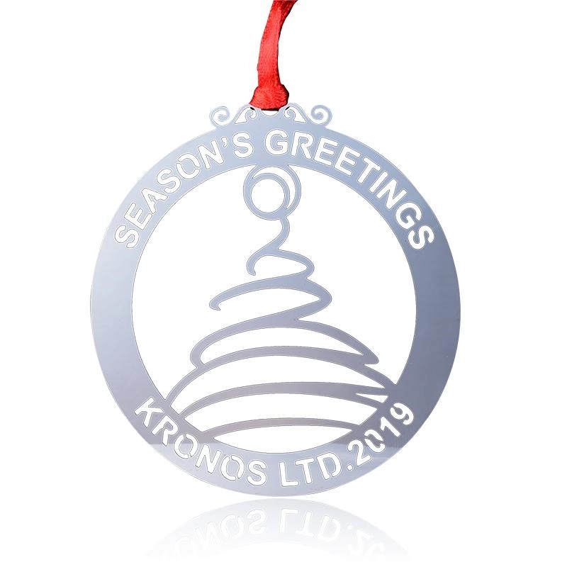 2" Silver Etched Ornament 2