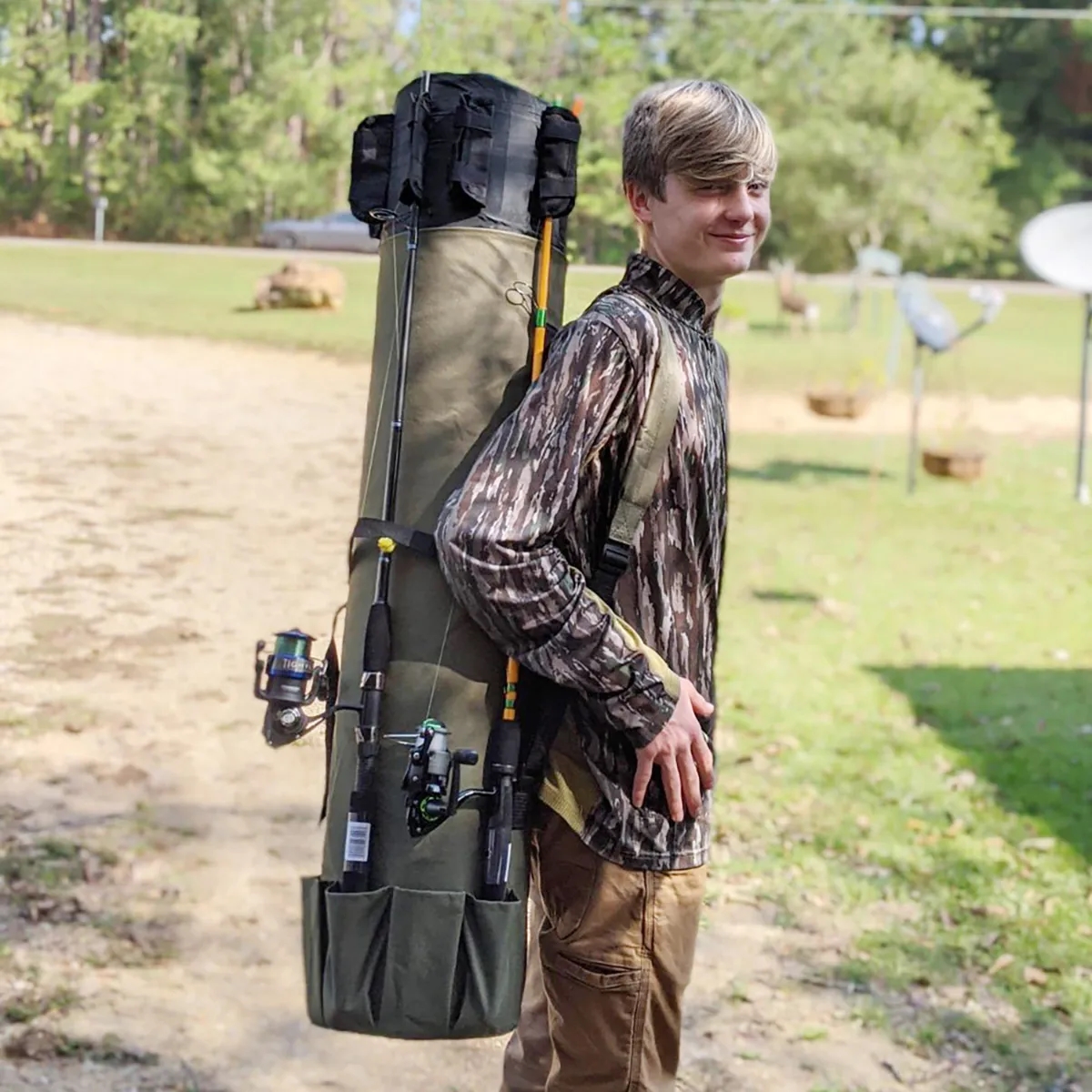Branded Outdoor Fishing Organizer Bag Pole Holder Carrier 7