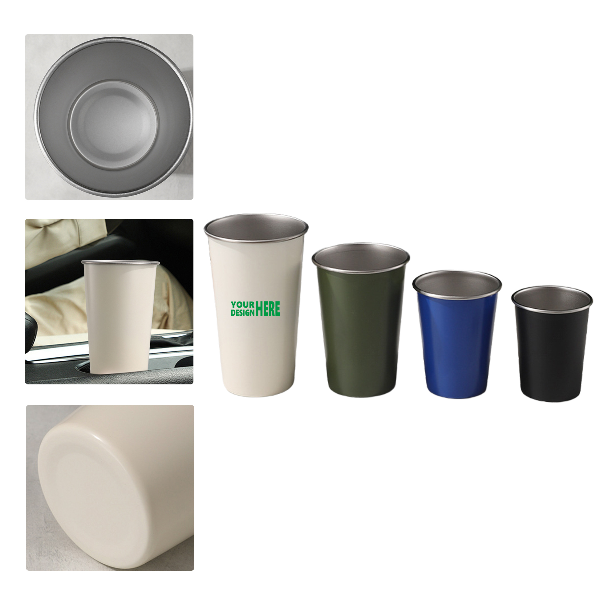 MOQ 50 Stainless Steel Beer Cup Multi-Size Outdoor Camping Coffee Mug 1