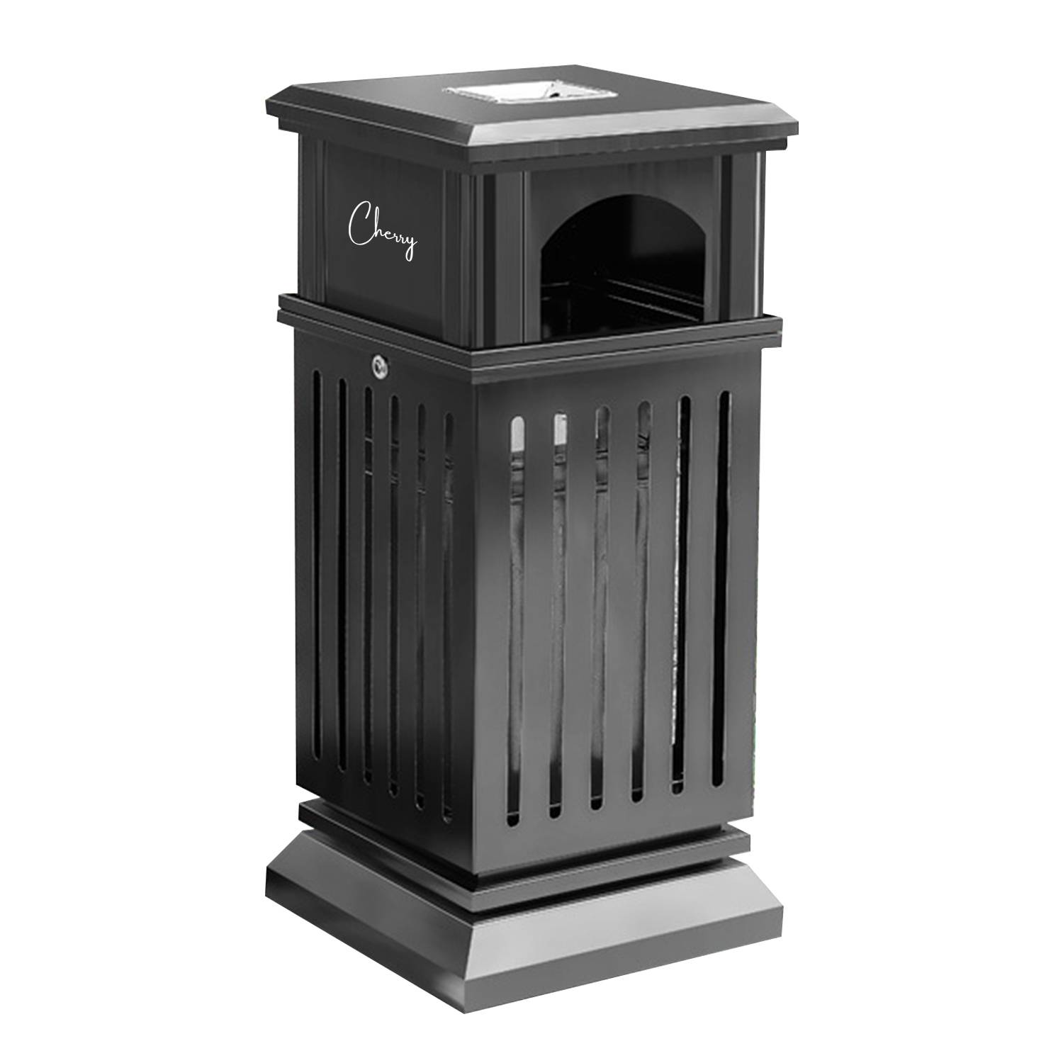 Antique stainless steel trash can 1