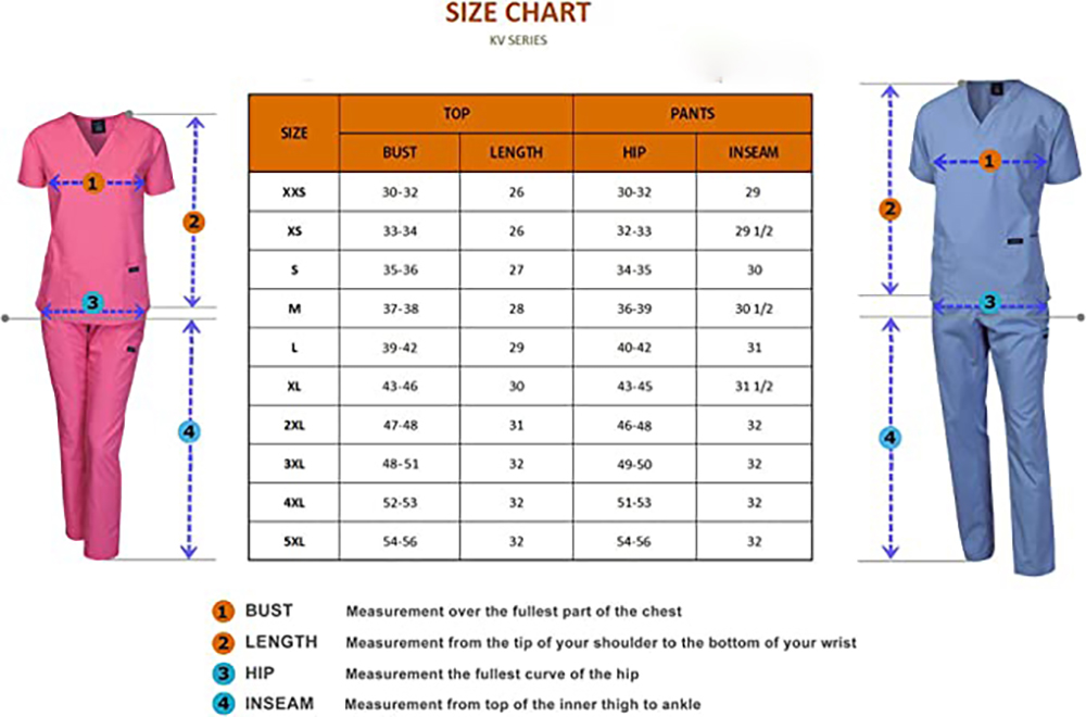 Medical Uniform Unisex Scrubs Set Top and Pants 4