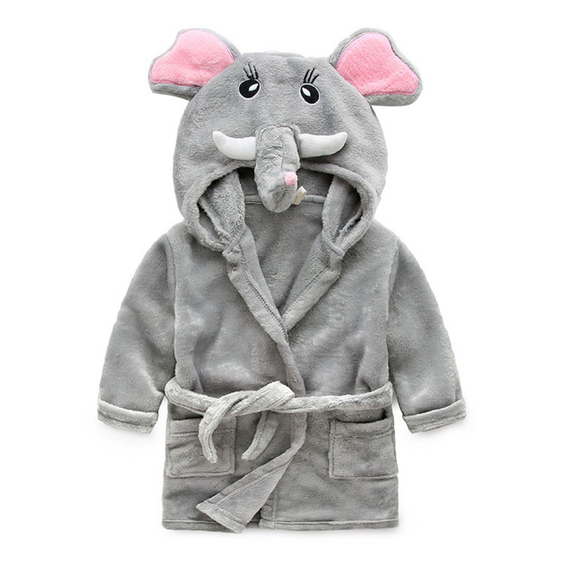 Unisex Baby Plush Animal Face Robe 5