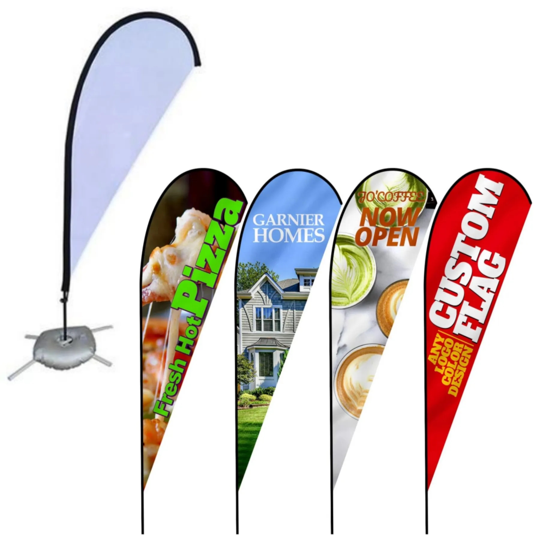 Custom Advertising Teardrop Flag w/ Hardware Set 1