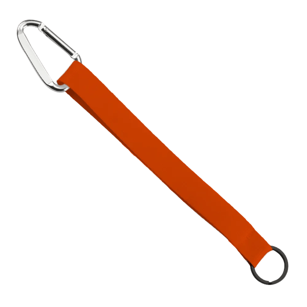 3/4" Sewn Polyester Keychain with Metal Split-Ring and Carabiner 149