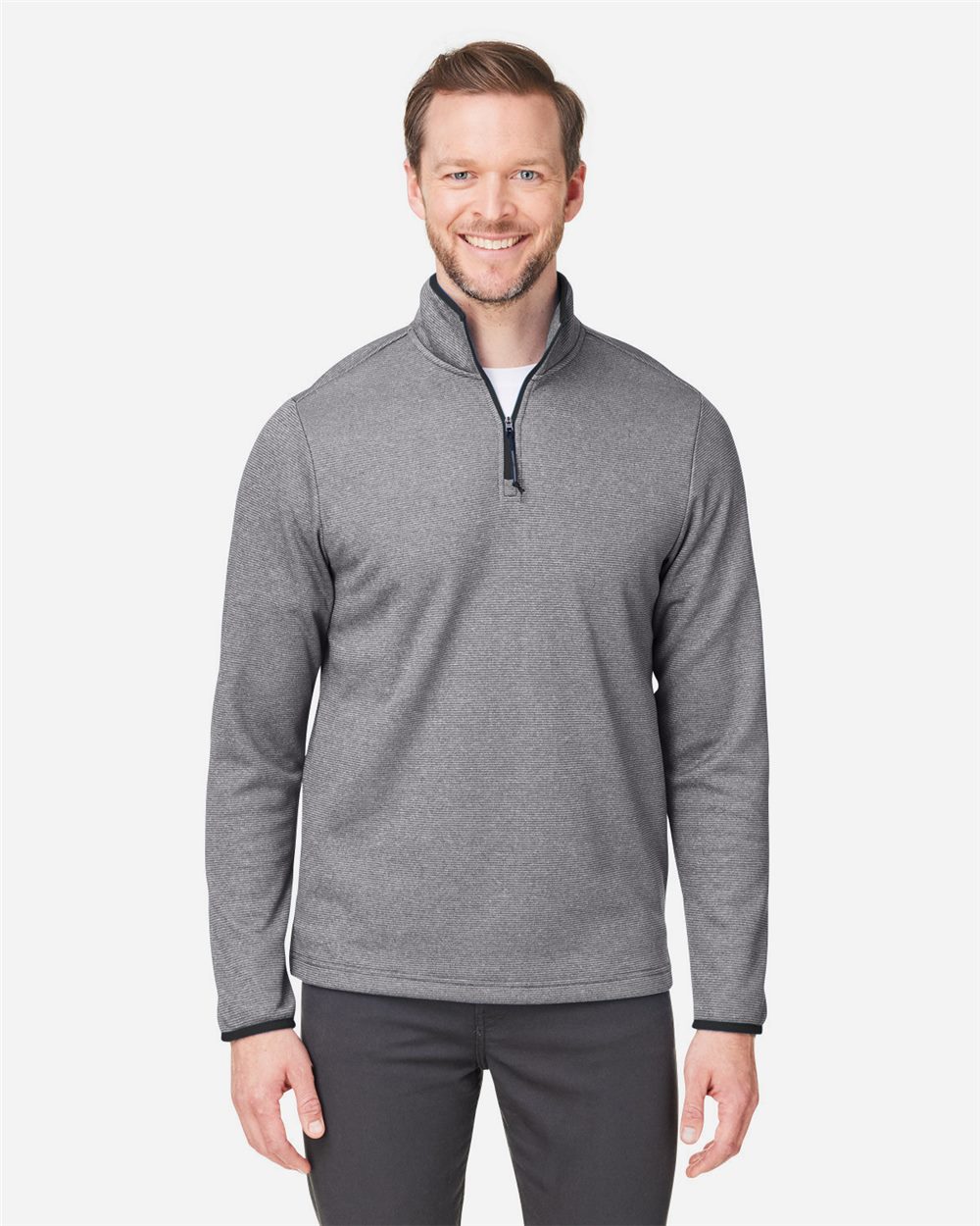 Men's Venture Heathered Stripe Quarter-Zip Pullover - CE73 2