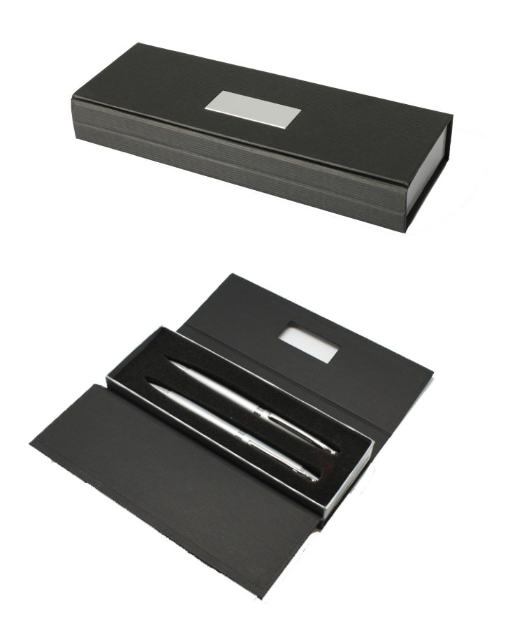 Union Printed - Heavy Metal Barrel Pen & Pencil Set in Box 5