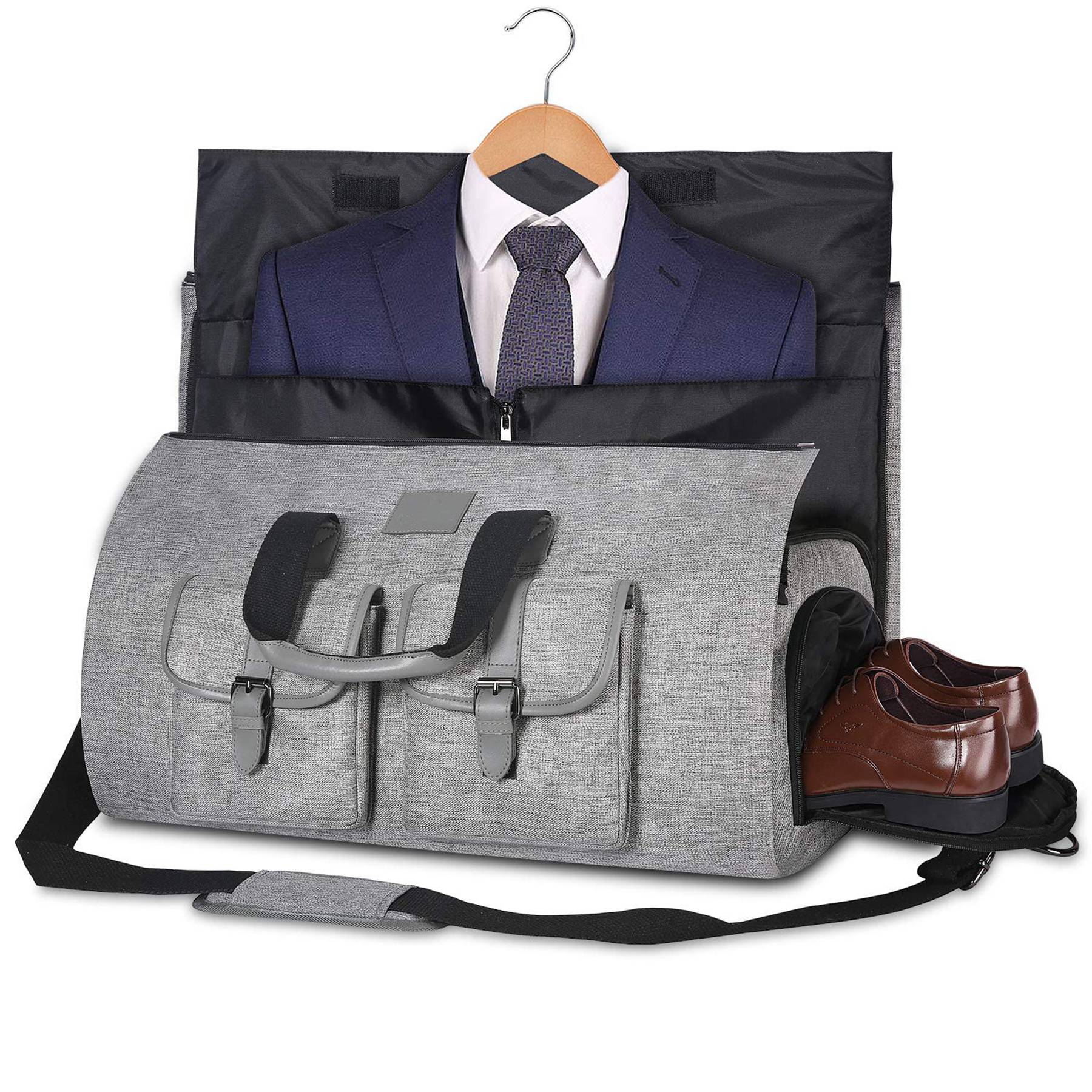 Oxford Waterproof Garment Travel Duffel Bag with Shoe Pouch 14