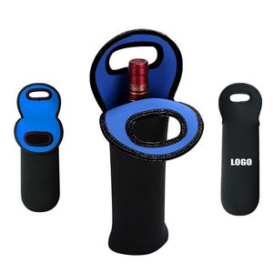 Dual Color Neoprene Wine Bag With Cutout Handles 24