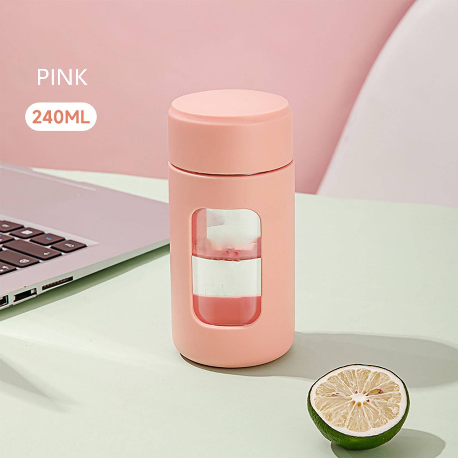 8.5oz Portable office and household glass cups 7