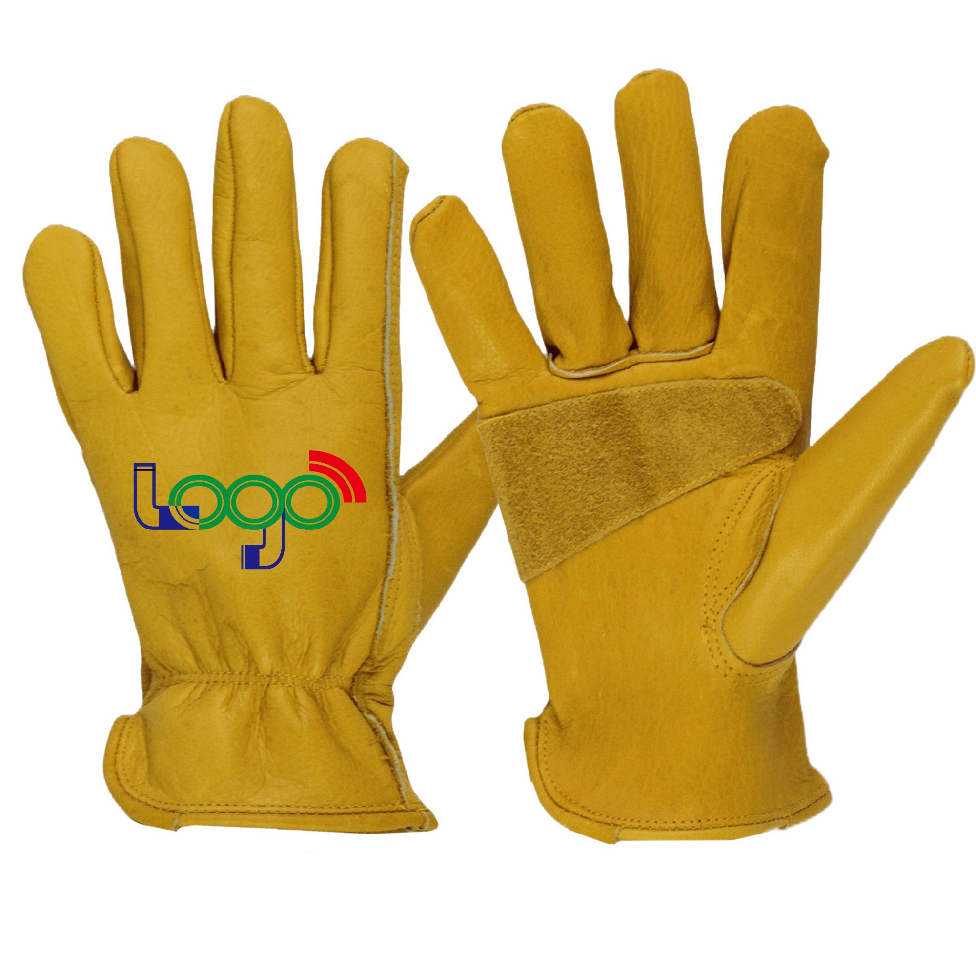 Yellow Cowhide Work Gloves 2