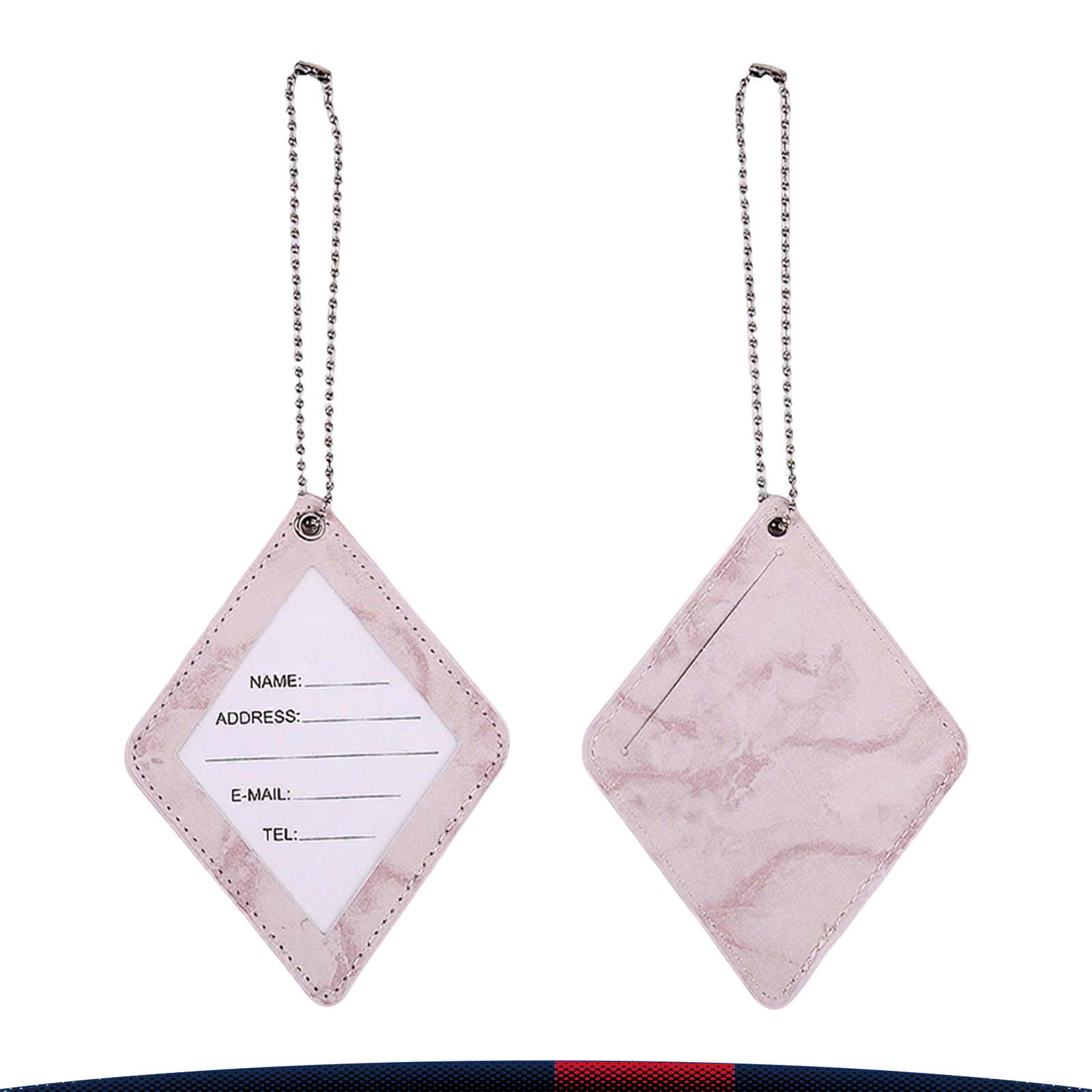 Kelune Diamond-Shaped Marble Pattern PU Leather Luggage Tag 5