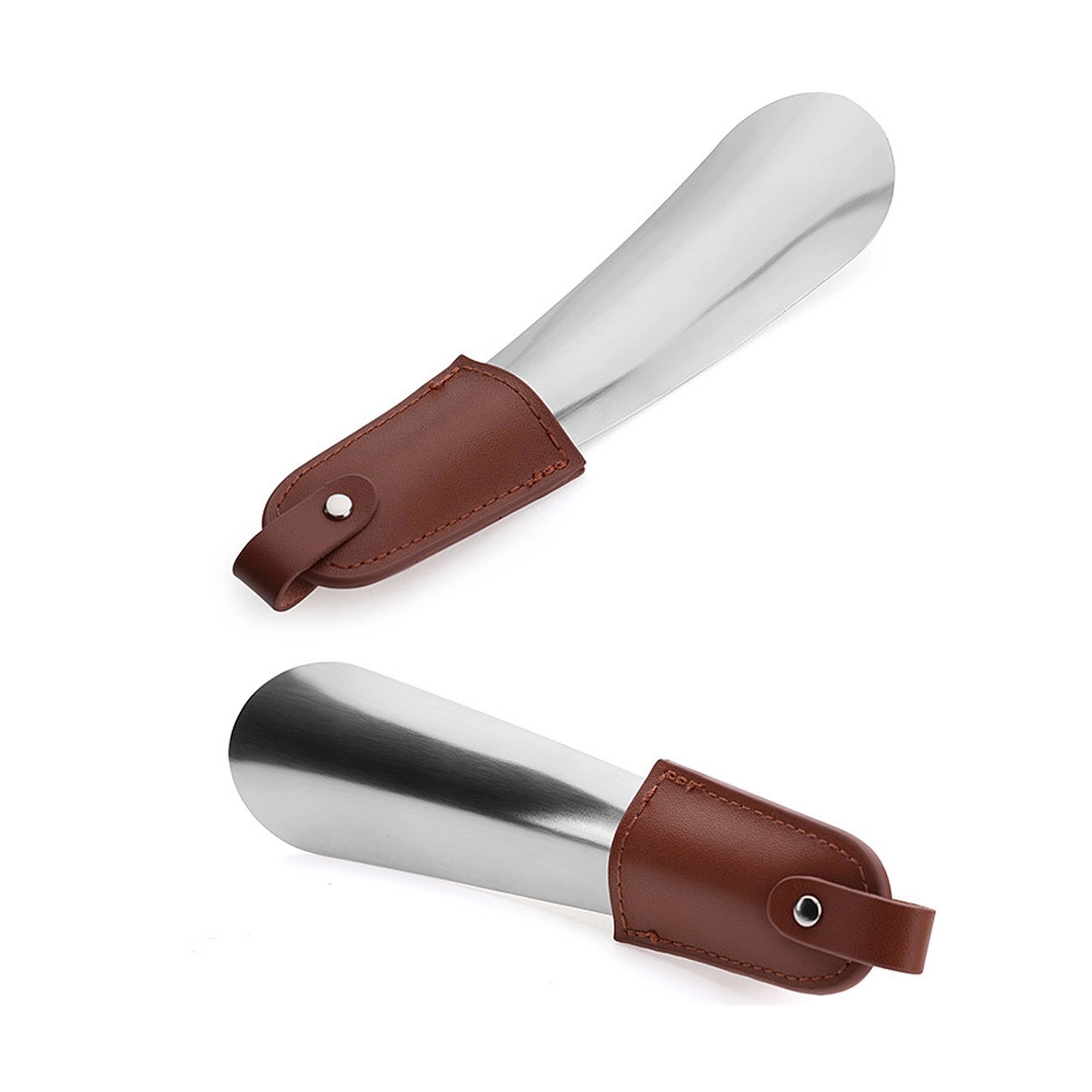 Stainless Steel Shoehorn Whit Leather Cover 2