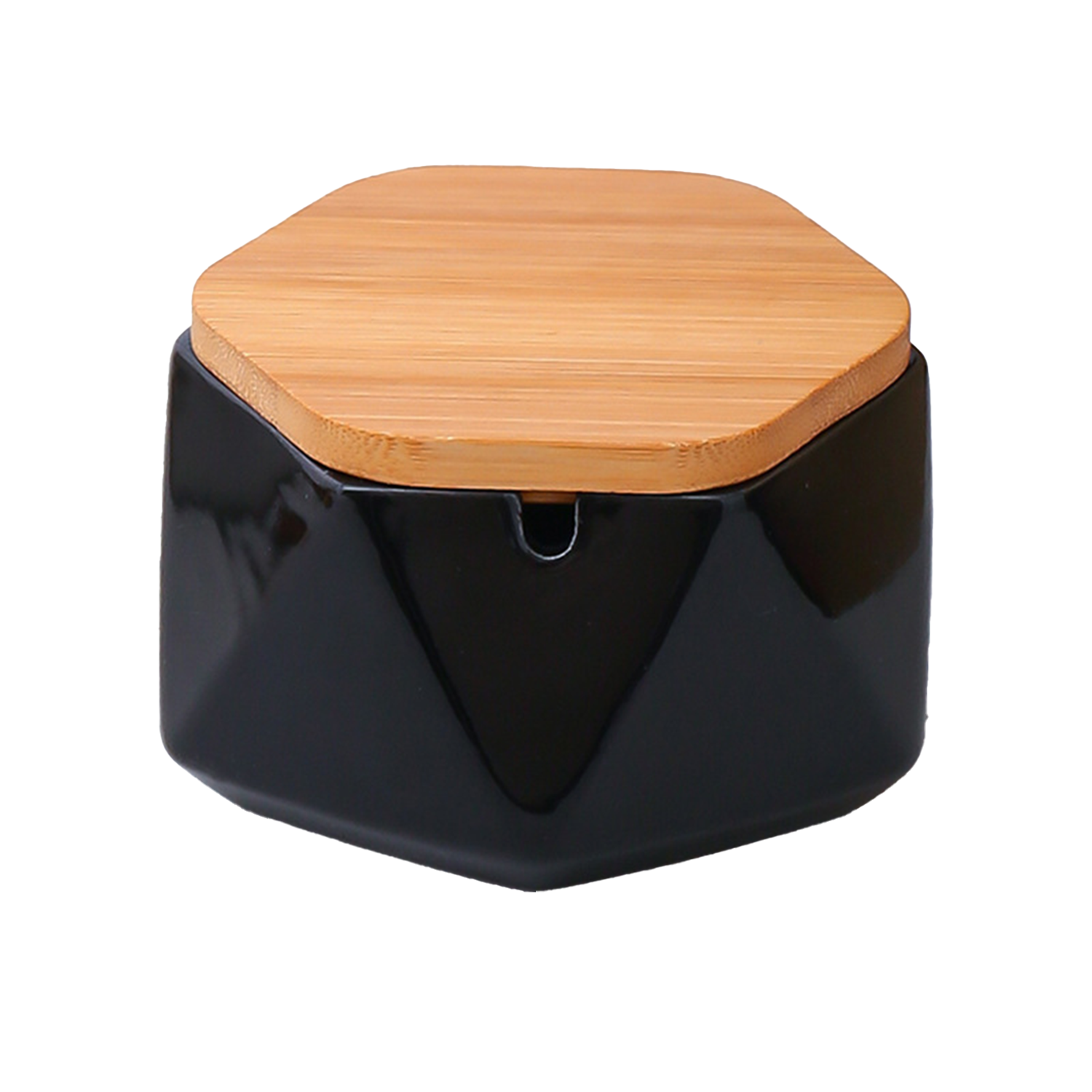 Simple Ceramic Ashtray w/ Bamboo Lid 4