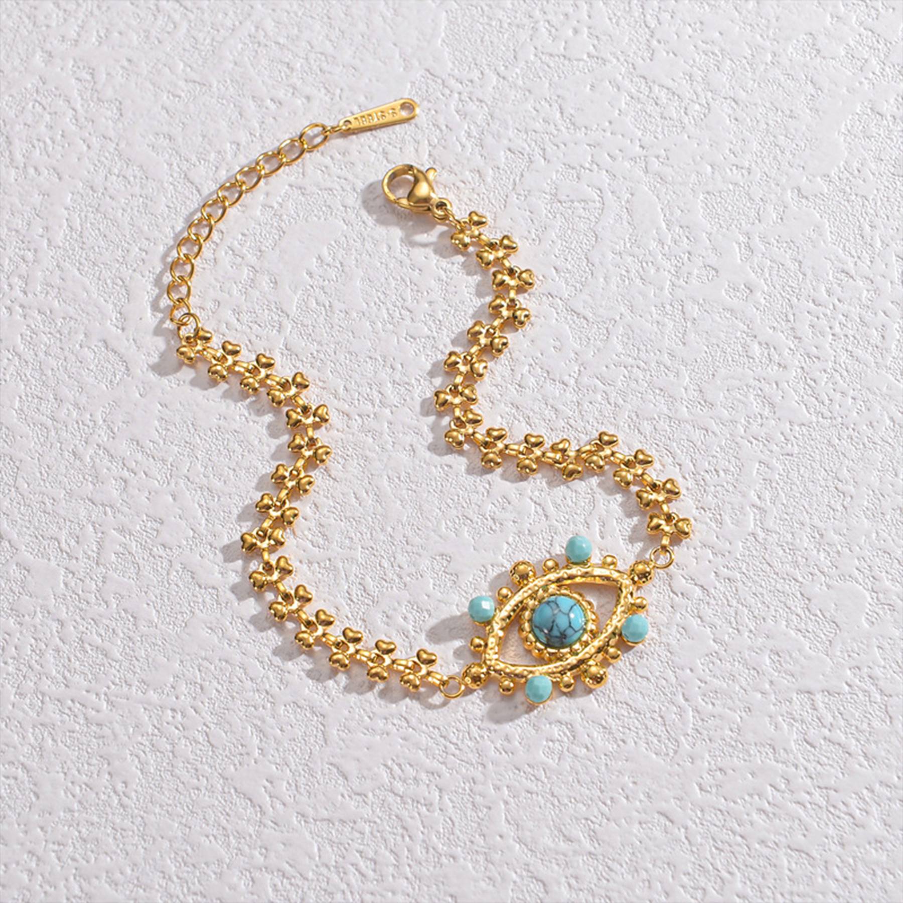 Steel Bohemian turquoise bracelet 4