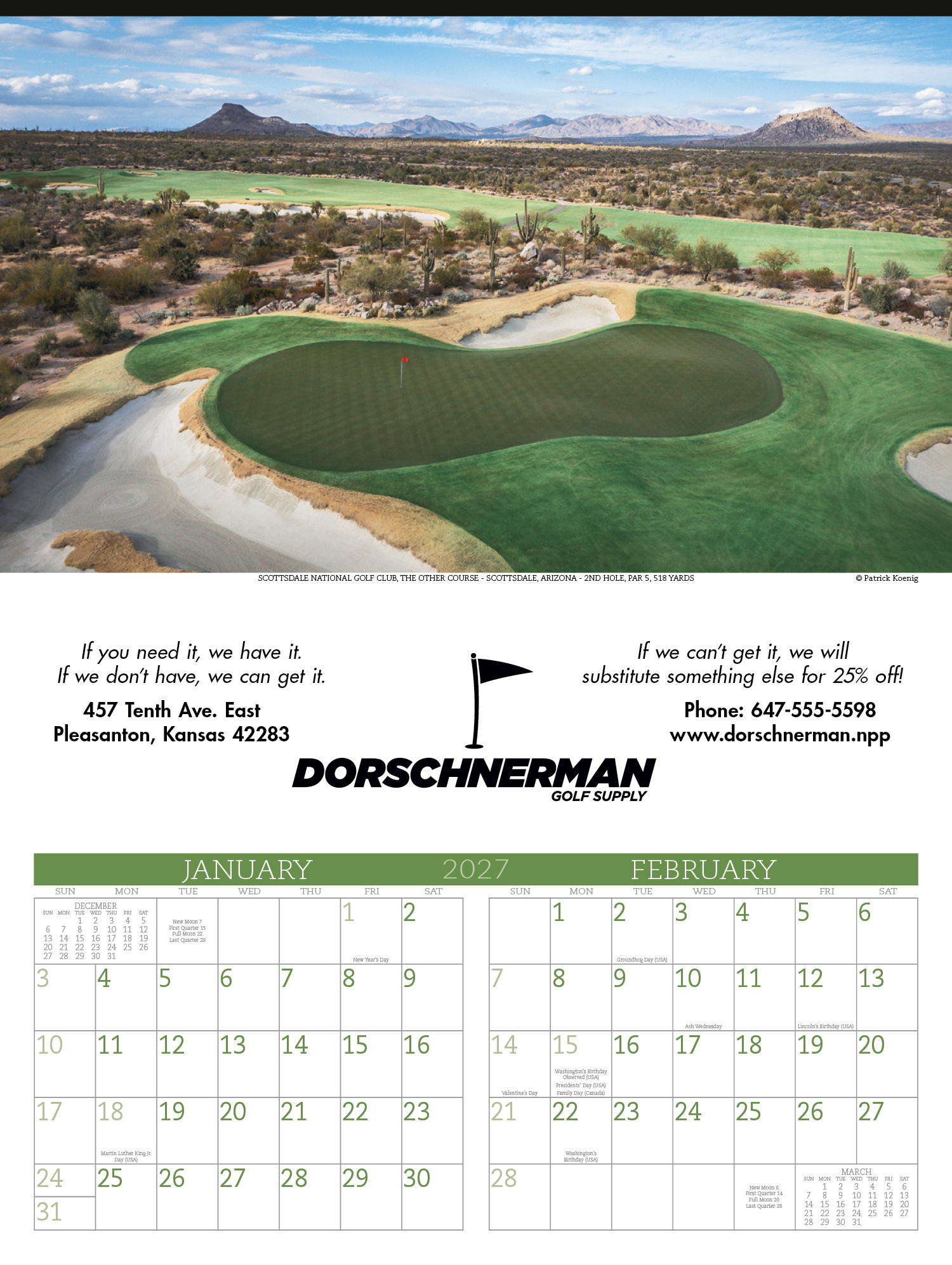 Triumph® Calendars Executive Golf Calendar 20