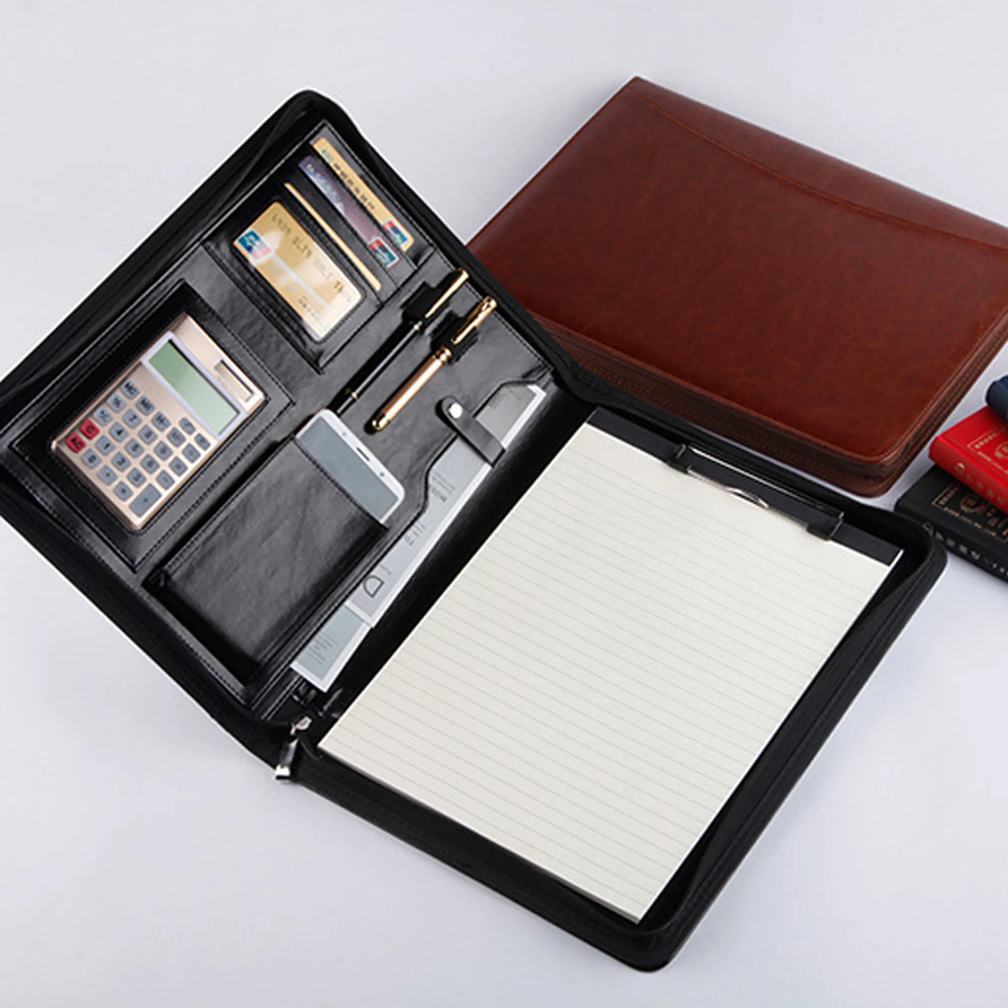 A4 Leather Manager Folder with Multi Compartments 6