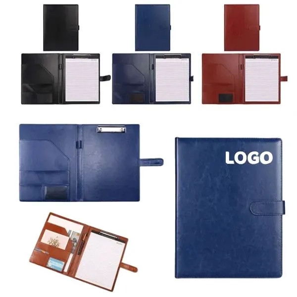 A4 Leather Document Folder with Pen Holder 2