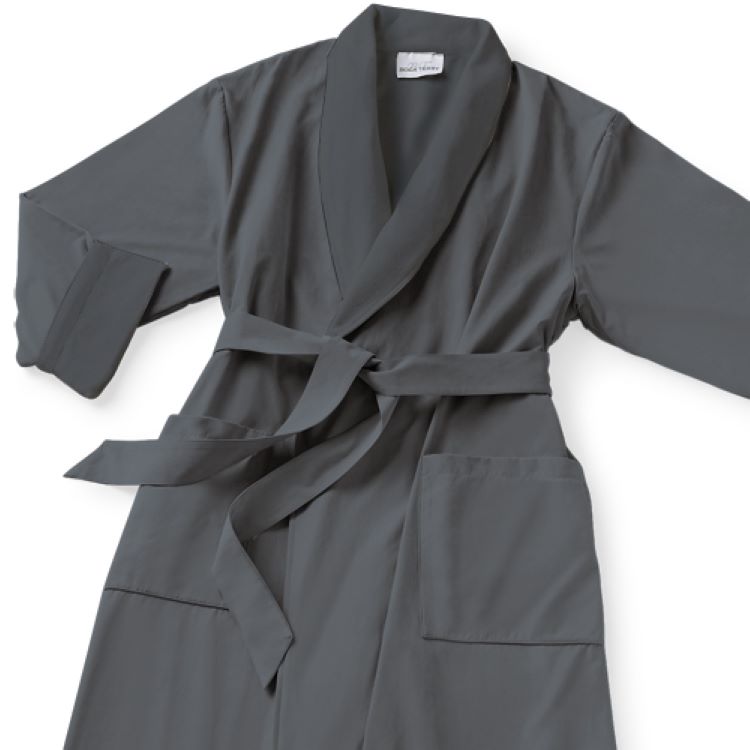 Microfiber Shawl Collar Bathrobe w/Plush Lining 3