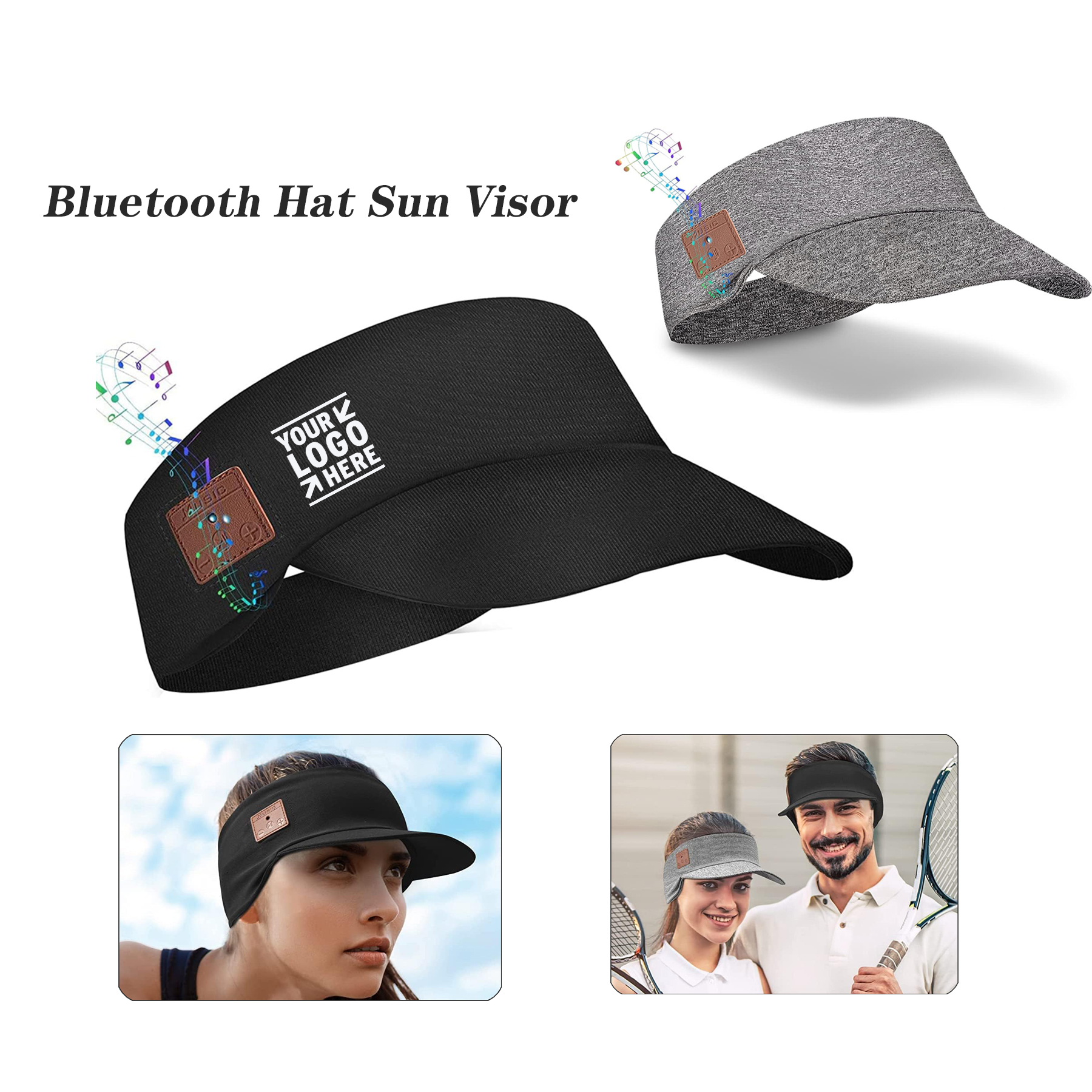 Outdoors Workout Bluetooth Hat Sun Visor with HD Speaker and Mic 2