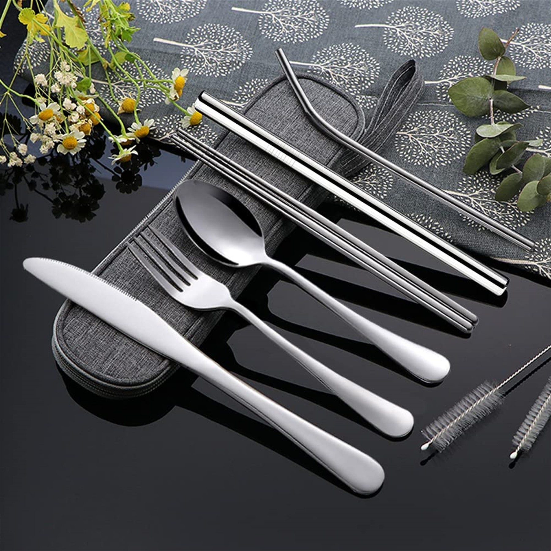 7 Piece Outdoor Tableware Reusable Utensils Set 3