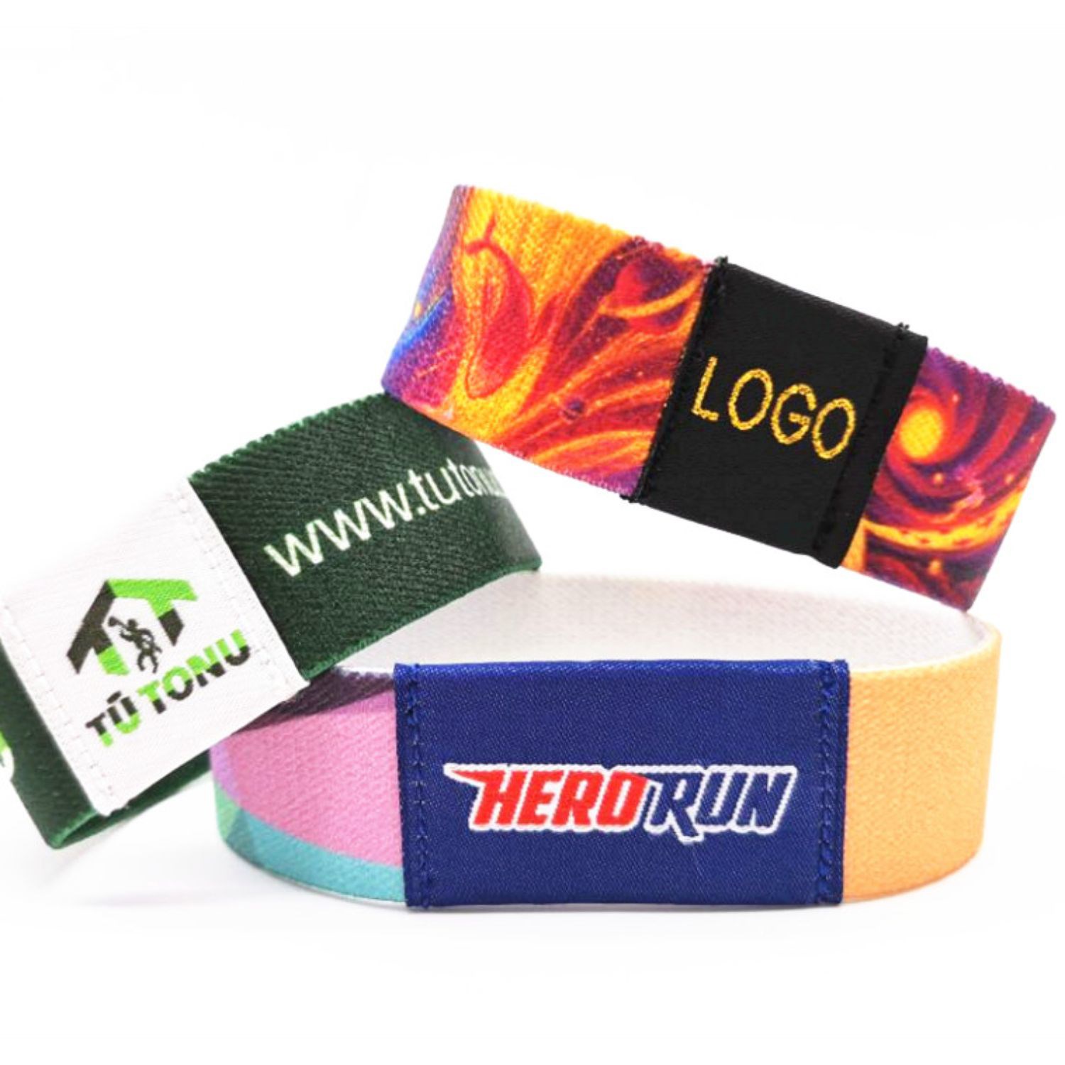 5/8" Sublimated Elastic Event Wristband w/ Customizable Woven Label 4