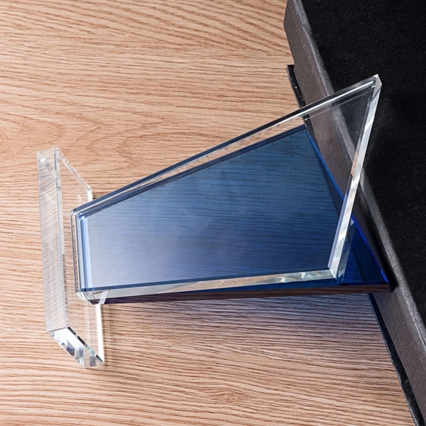 Blue Clear Crystal Trophy Business Gift 2