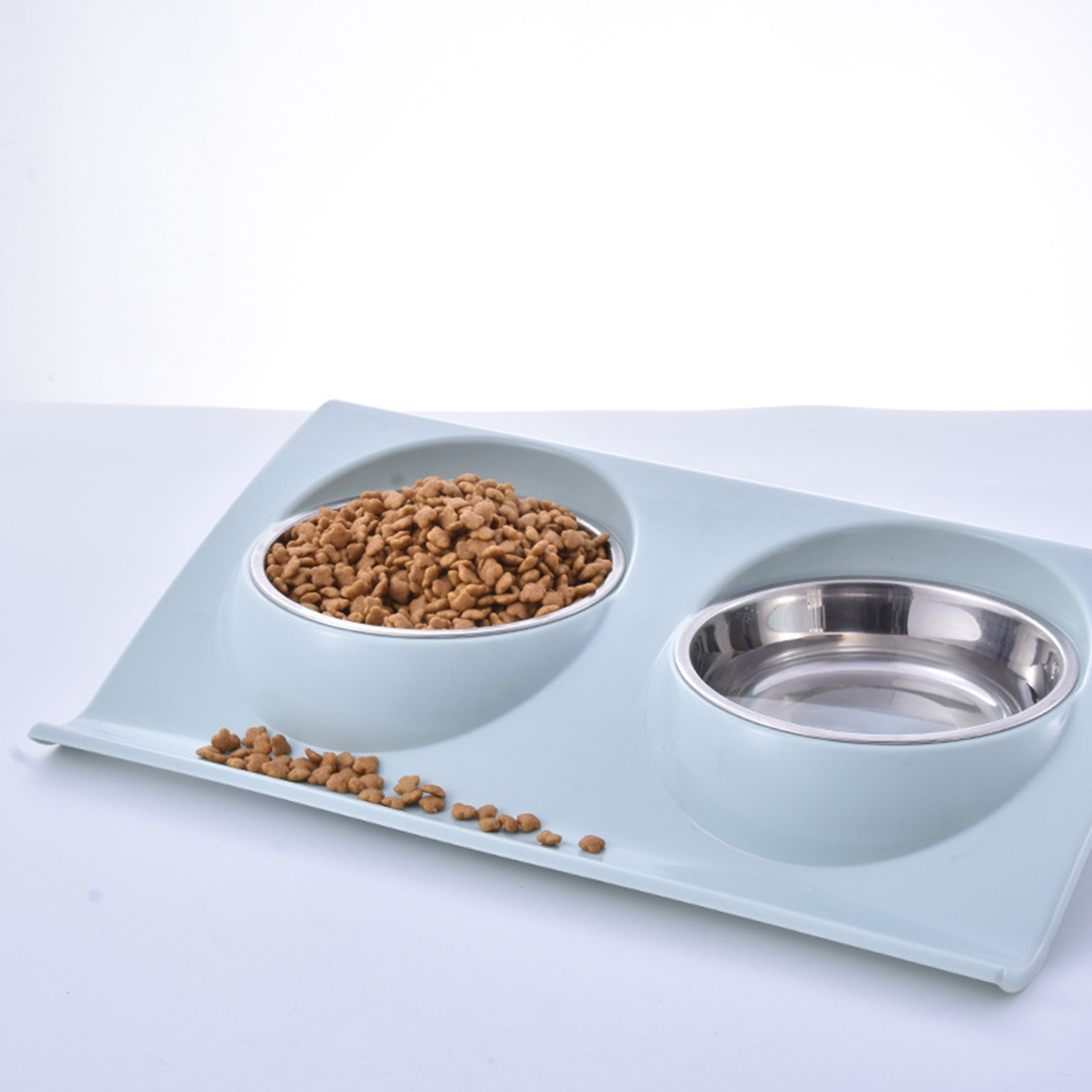 Double Pet Cat Dogs Feeding Bowls 2
