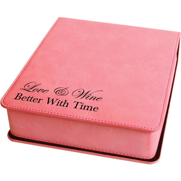 Pink Leatherette 3-Piece Wine Tool Set