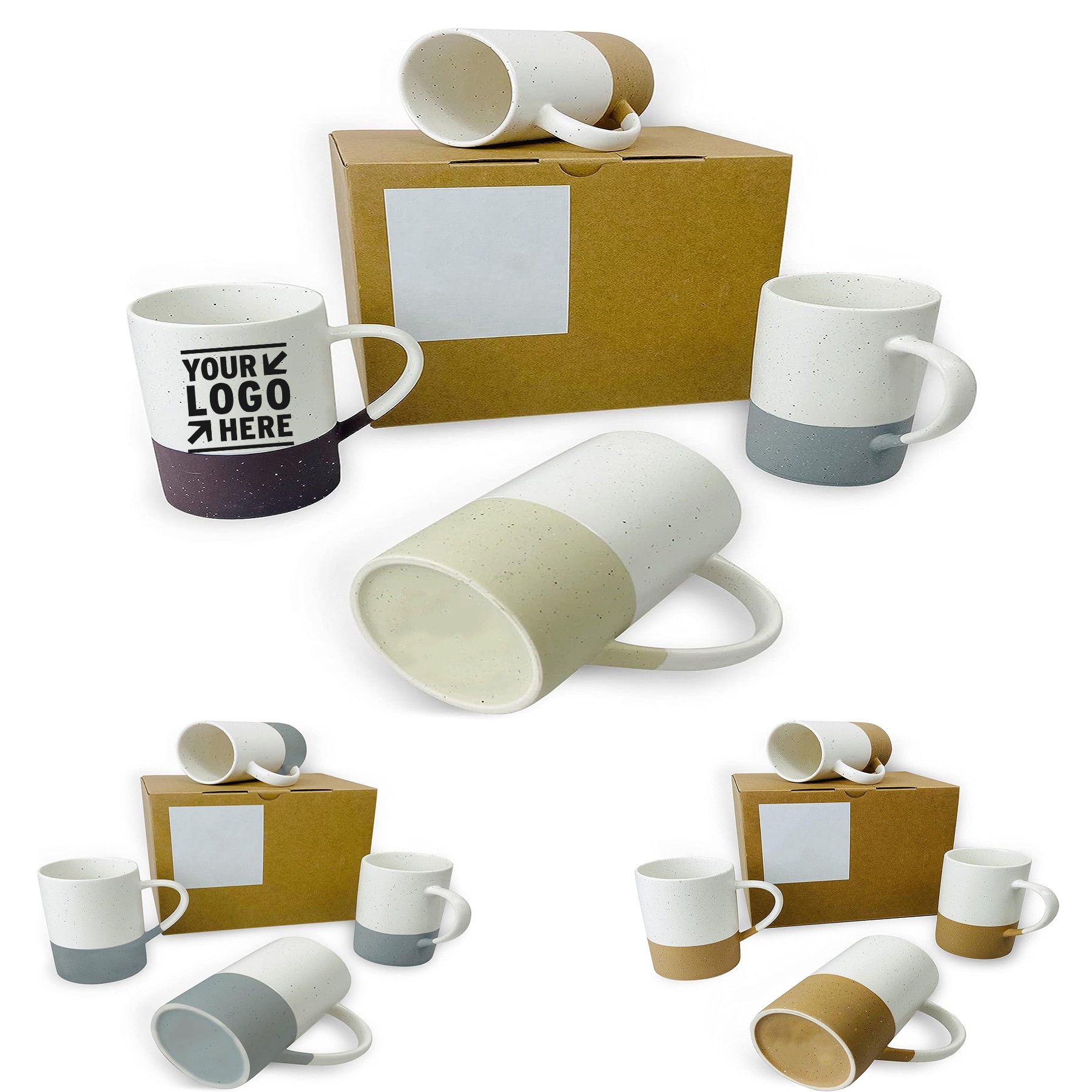 Modern Design Assorted Colors Microwave Dishwasher Safe Ceramics 12oz Coffee Mug Set of 4 2