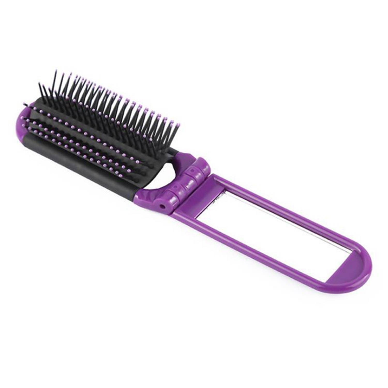 Foldable Travel Hair Brush with Mirror & Soft Bristles 7