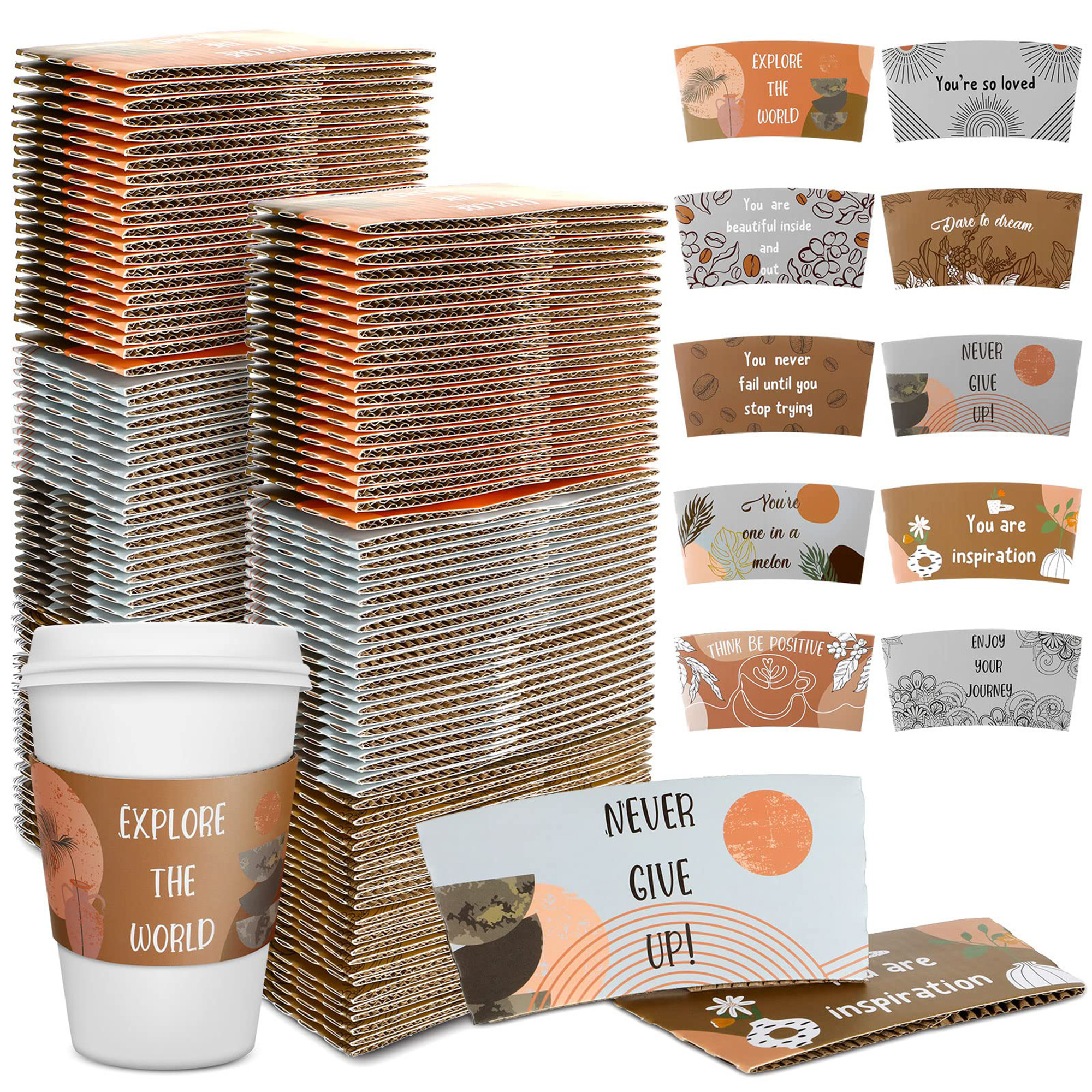 16 oz Milk Tea Coffee Corrugated Paper Cup Cover 2