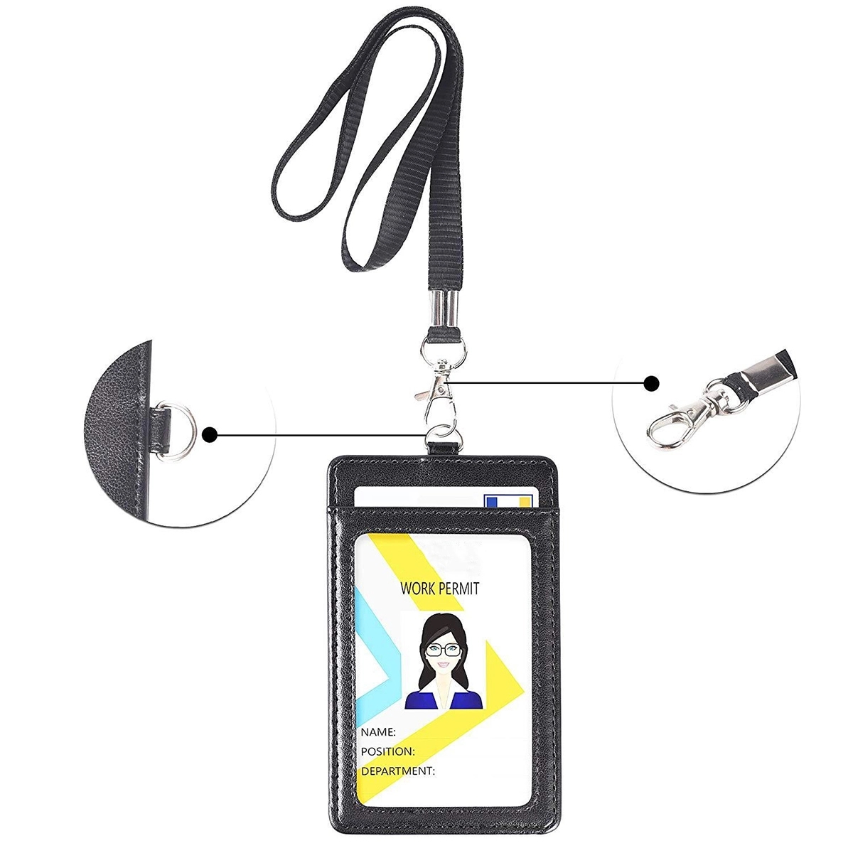 Hot Selling PU Multi Function Card with Lanyard 4