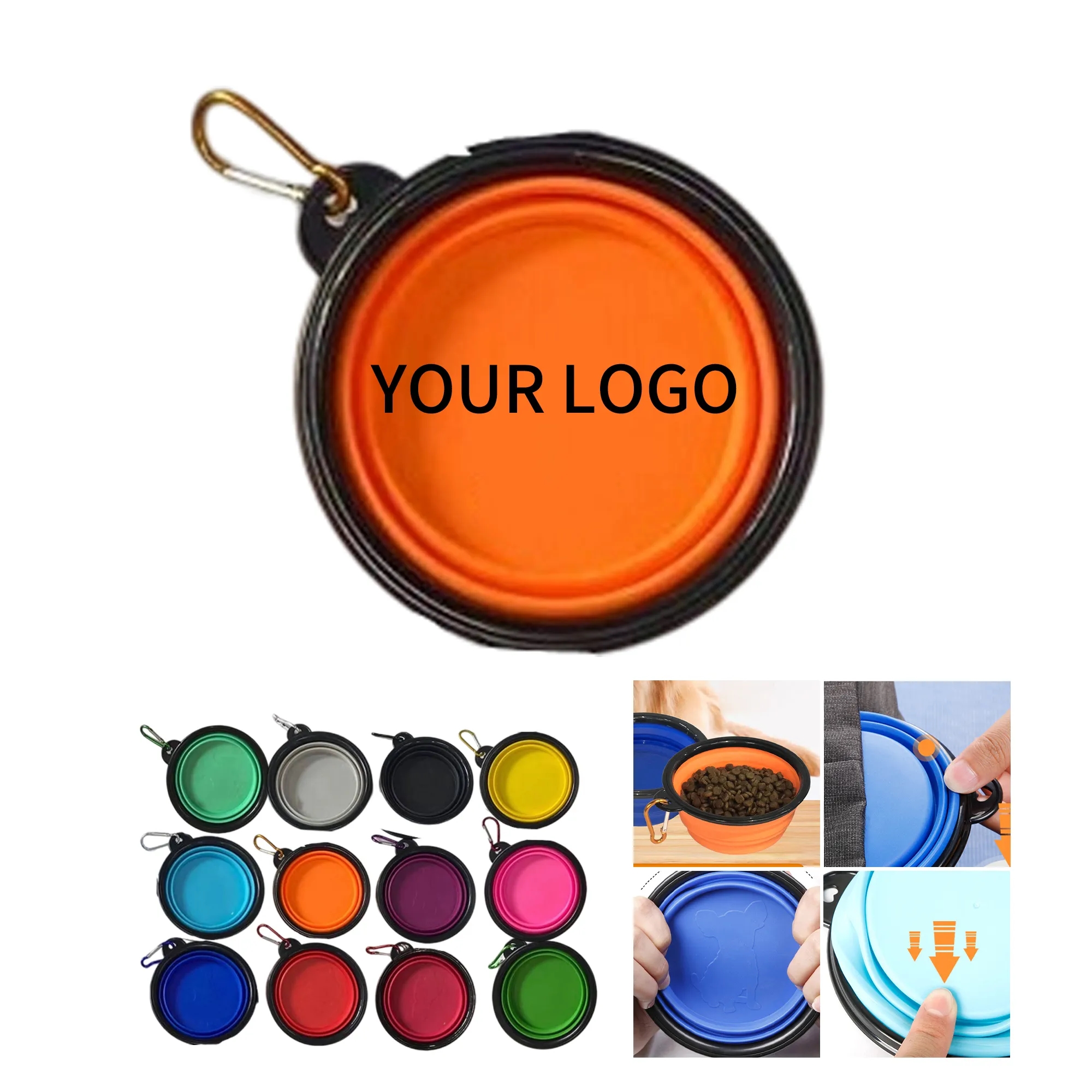 Travel Pet Bowl TPE Collapsible with Hook Attachment 9