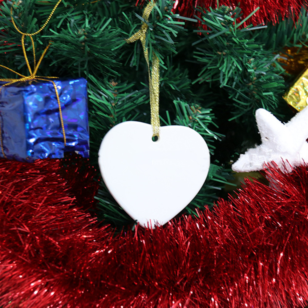Heart Shape Ceramic Christmas Ornament 4