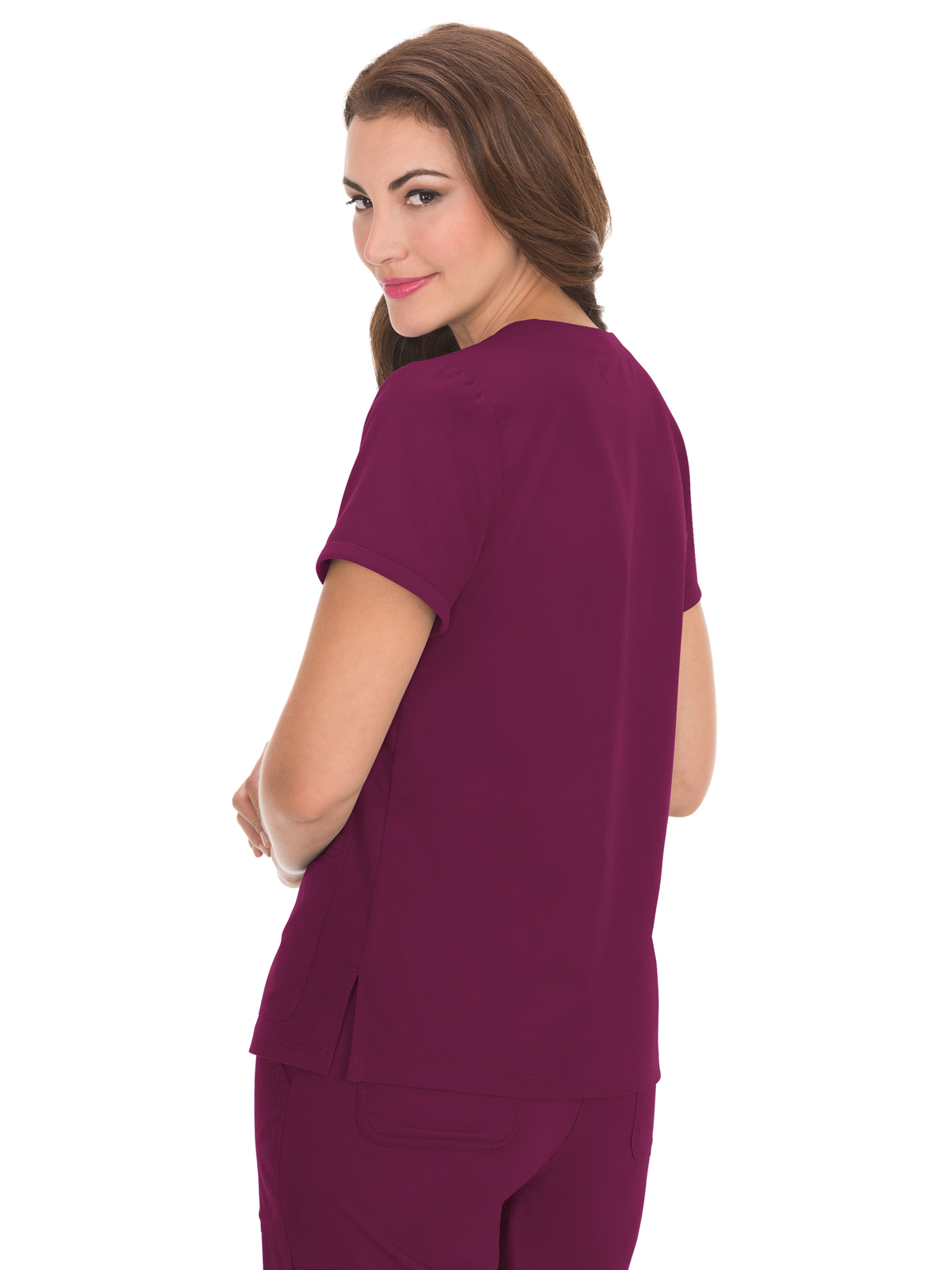 koi - Classics - Women's Three-Pocket Soft Rib Trim V-Neck Nicole Top 24